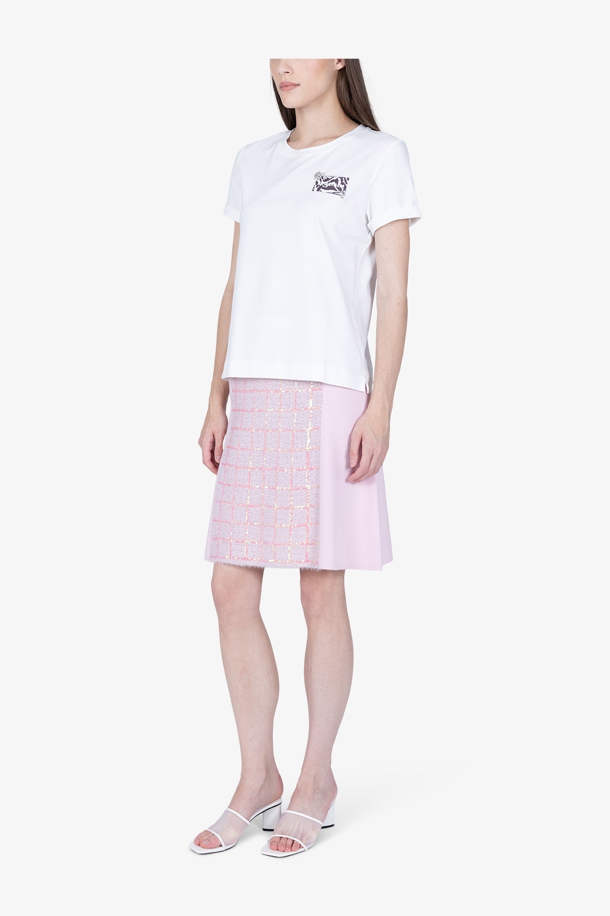 Casual T-shirt with Printed Badge