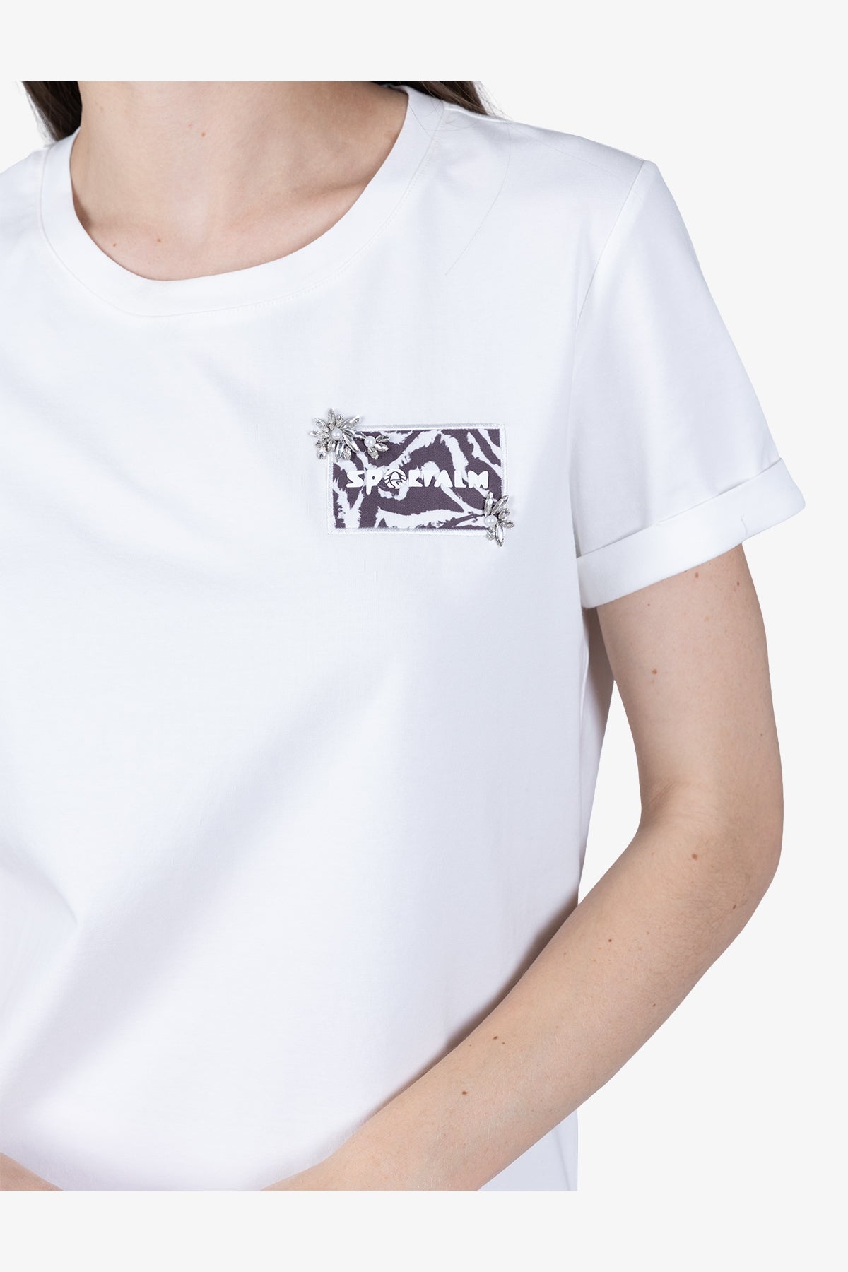 Casual T-shirt with Printed Badge