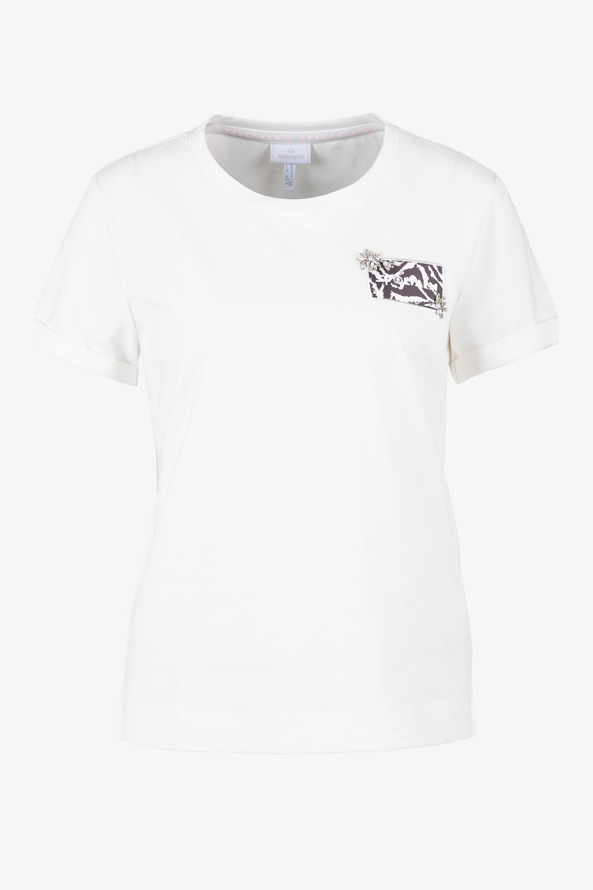 Casual T-shirt with Printed Badge