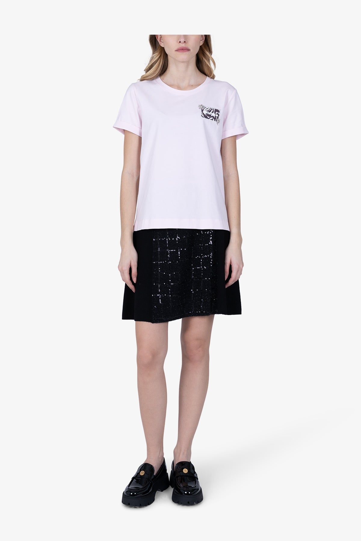 Casual T-shirt with Printed Badge