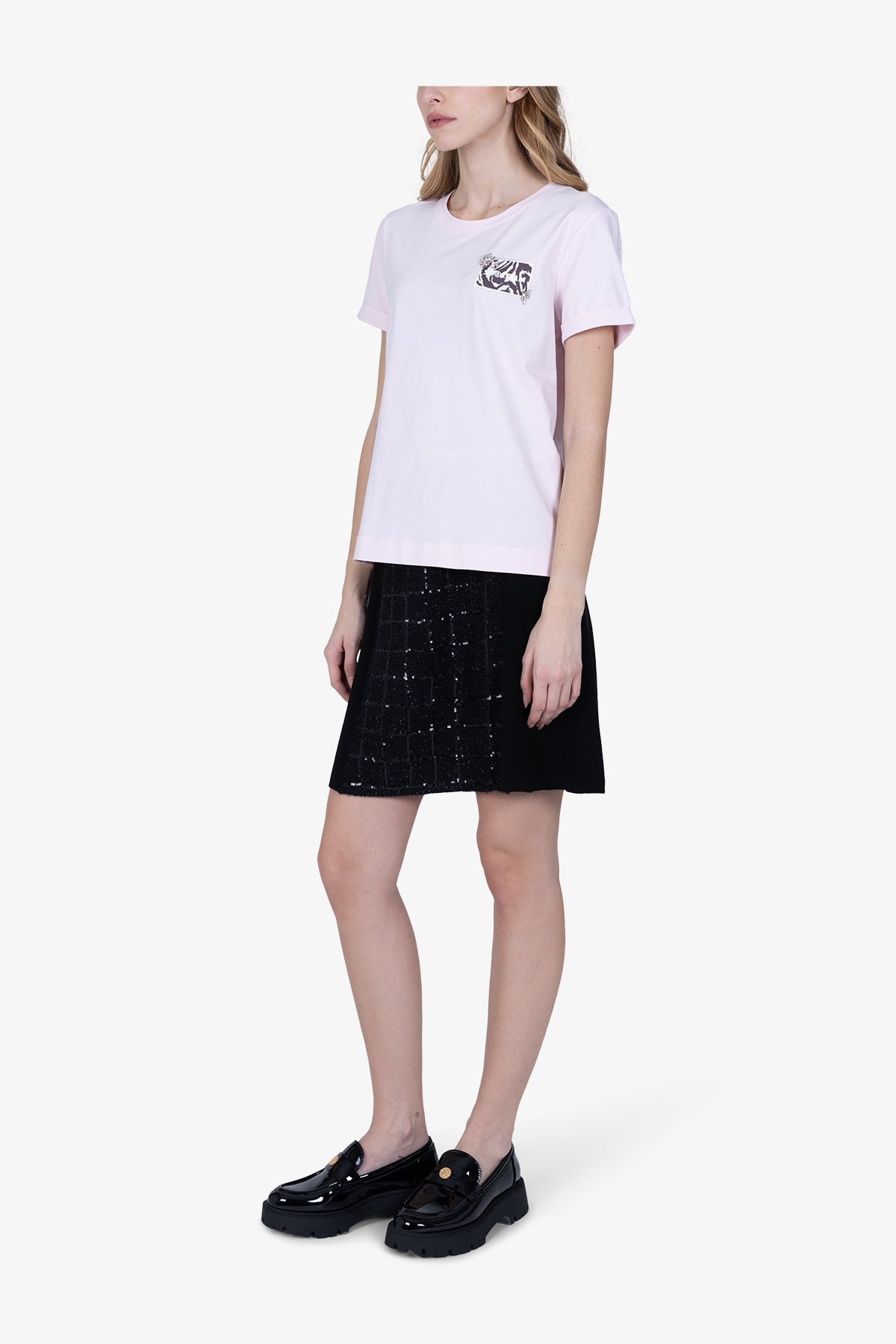 Casual T-shirt with Printed Badge