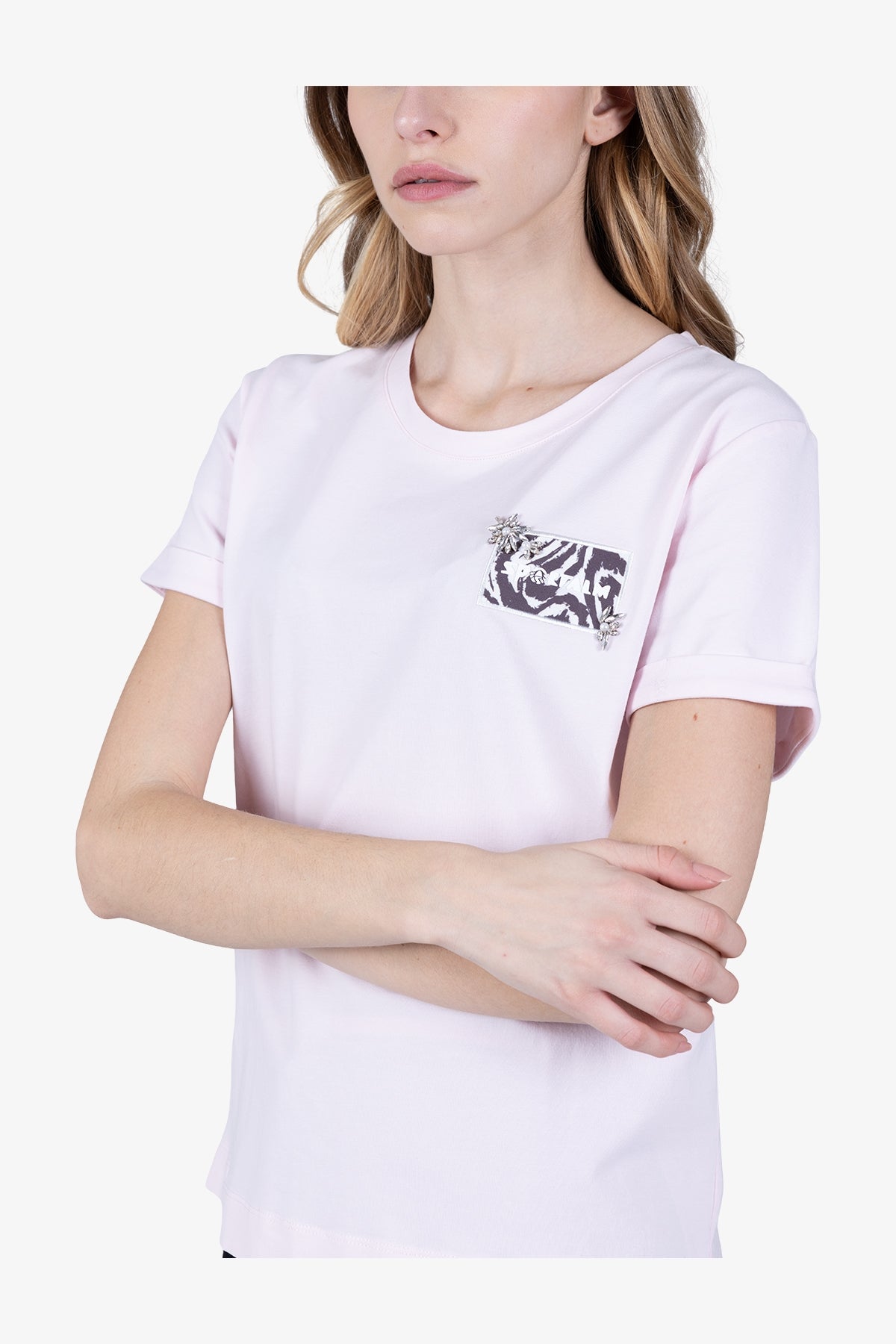 Casual T-shirt with Printed Badge
