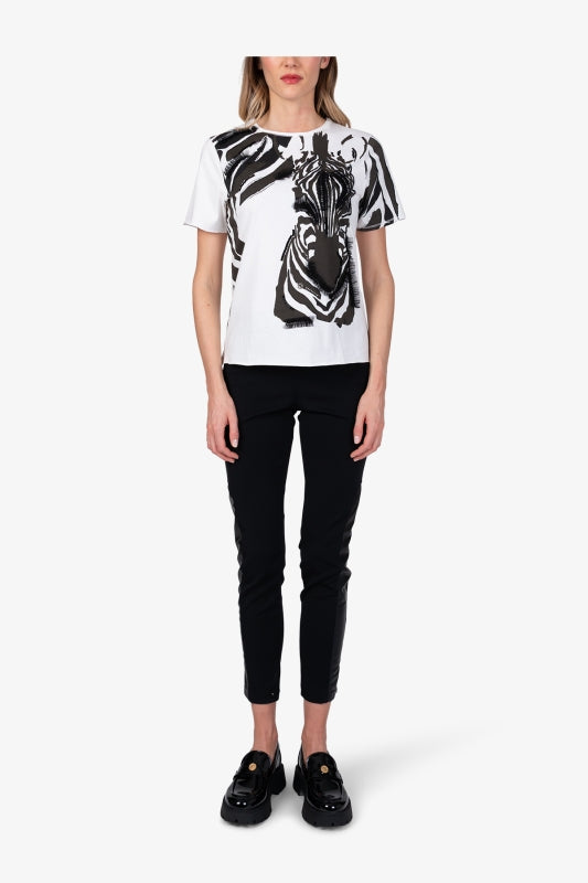 动物印花圆领T恤