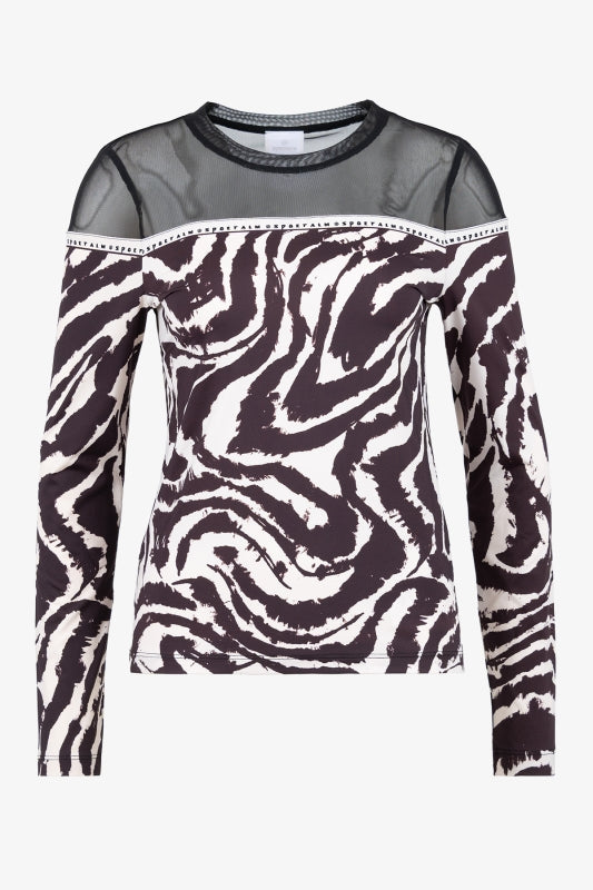 Long-sleeved Shirt with Mesh Fabric