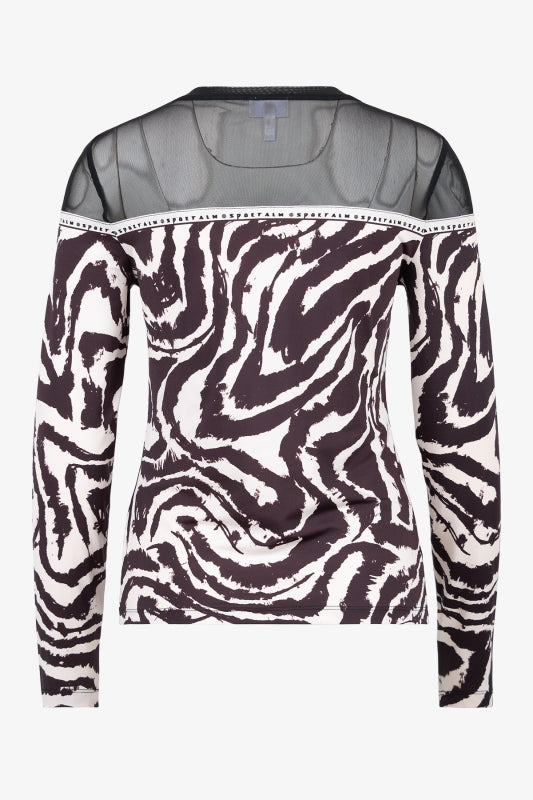 Long-sleeved Shirt with Mesh Fabric
