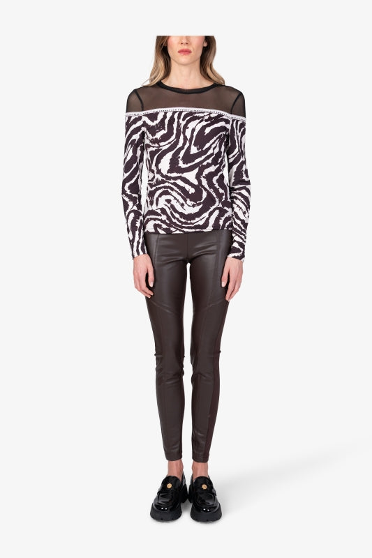 Long-sleeved Shirt with Mesh Fabric
