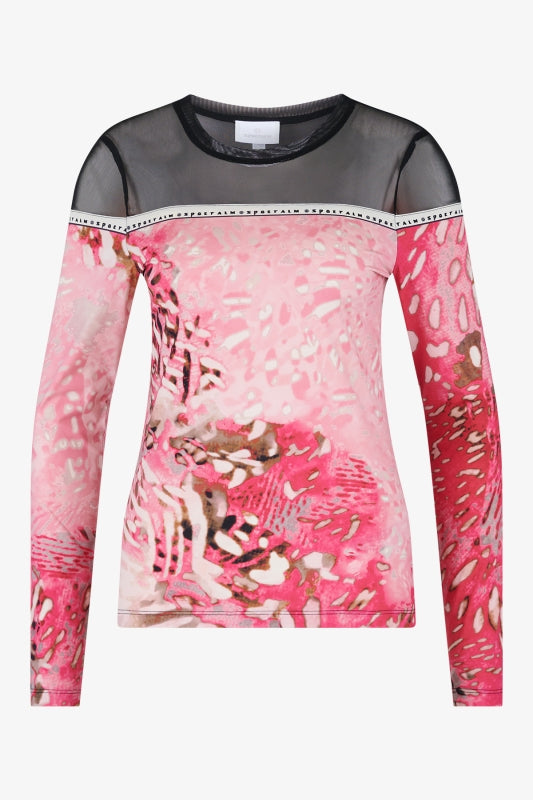 Long-sleeved Shirt with Mesh Fabric