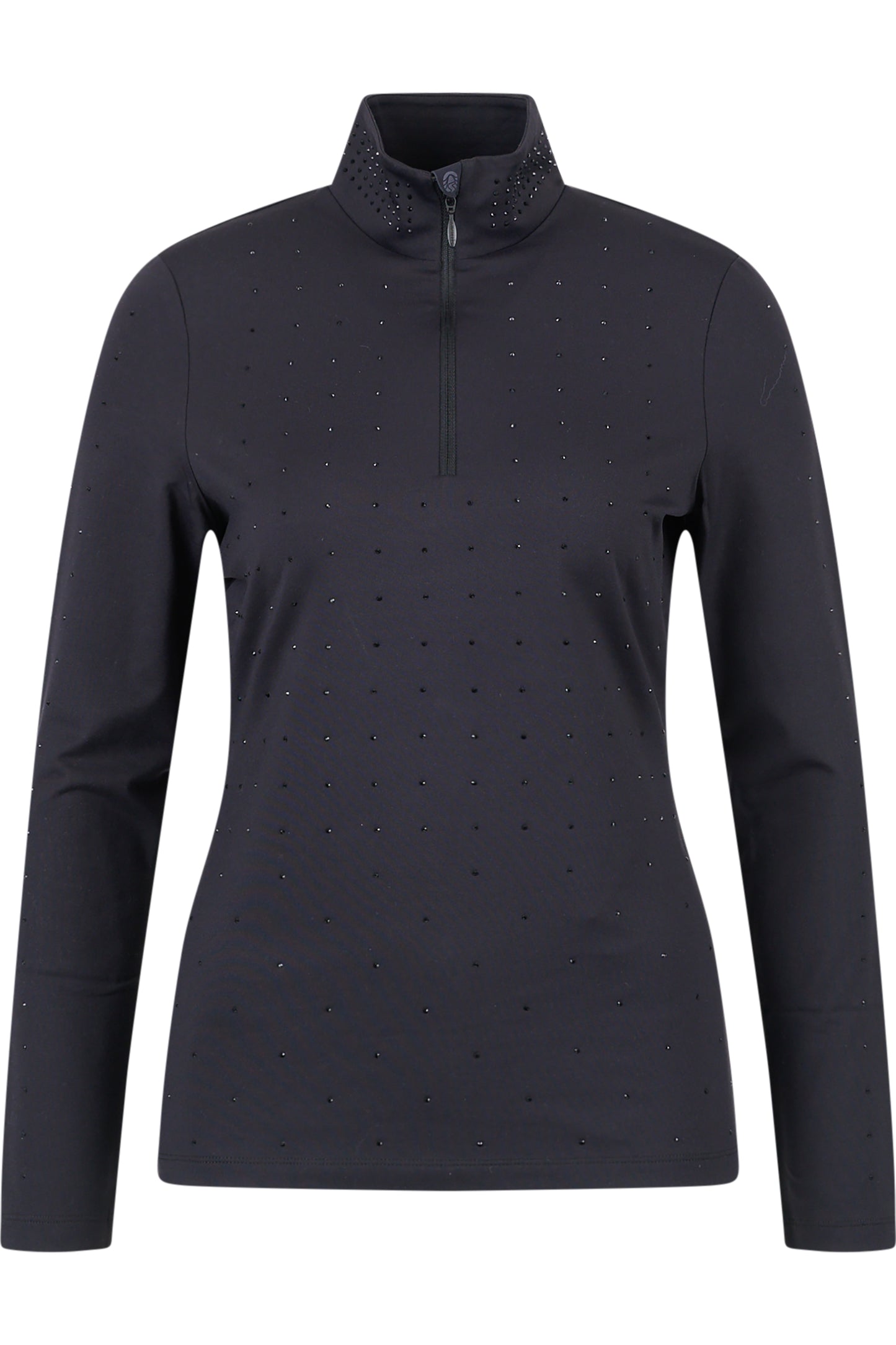 亮珠裝飾高領長袖T恤