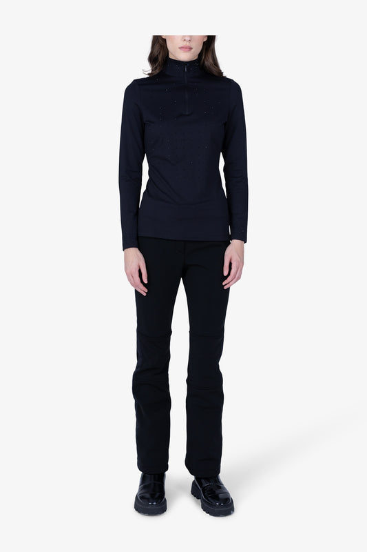 亮珠裝飾高領長袖T恤