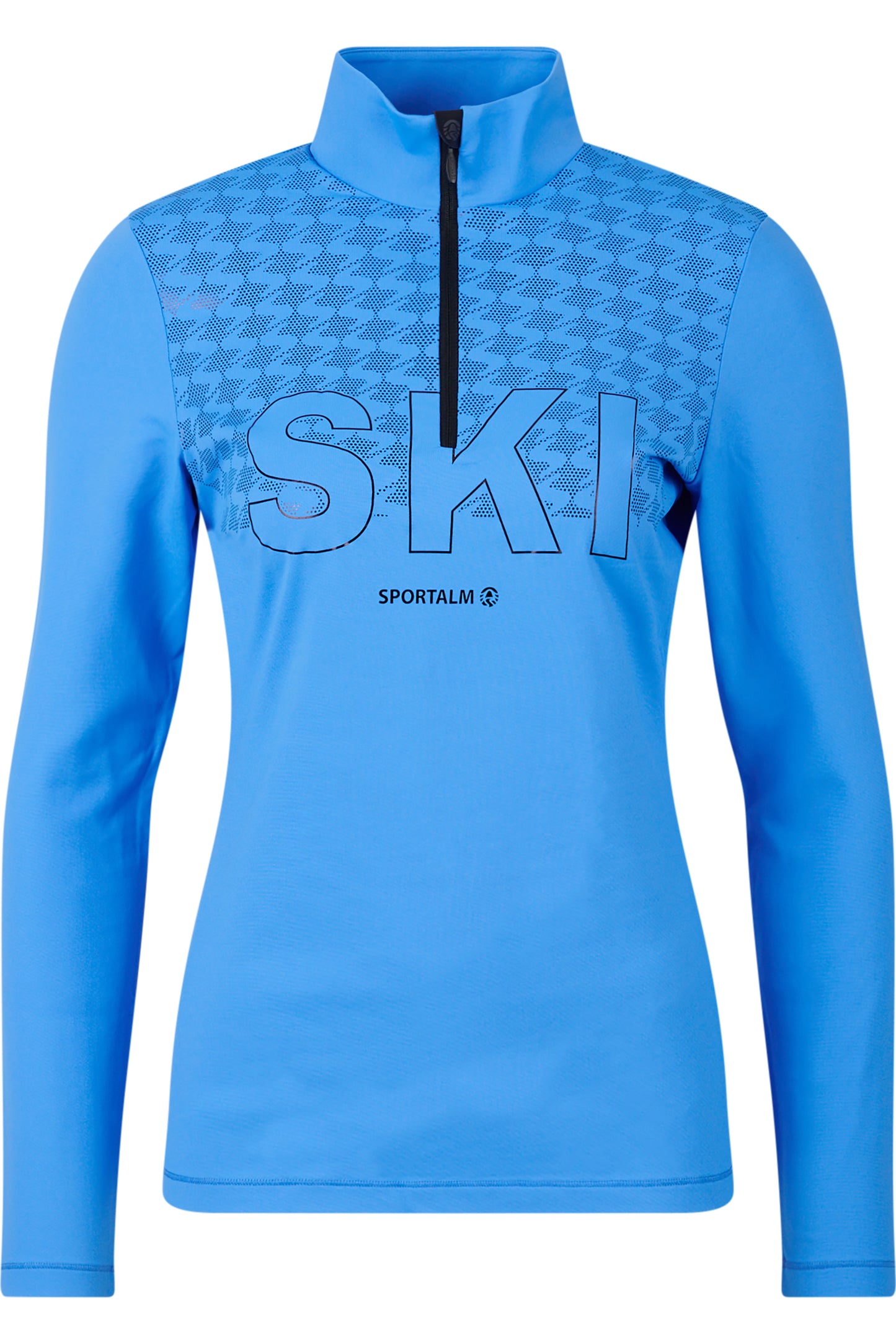 拉鏈立領印花長袖T恤