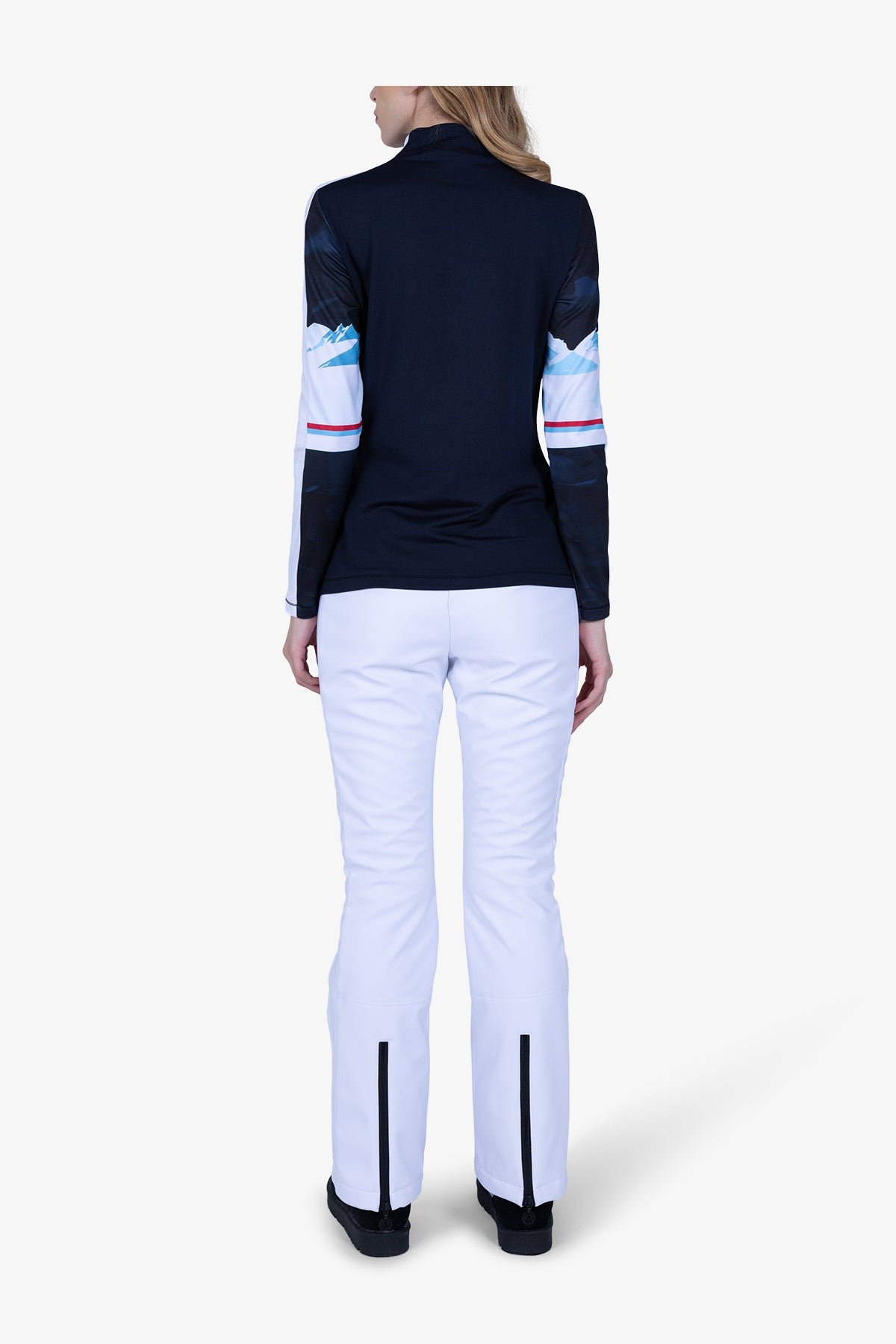 拉鏈立領印花長袖T恤