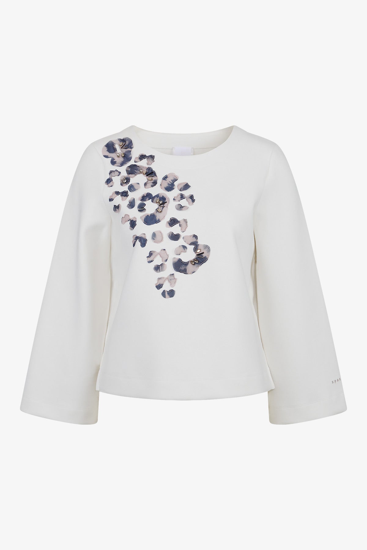 3D豹纹贴绣圆领T恤