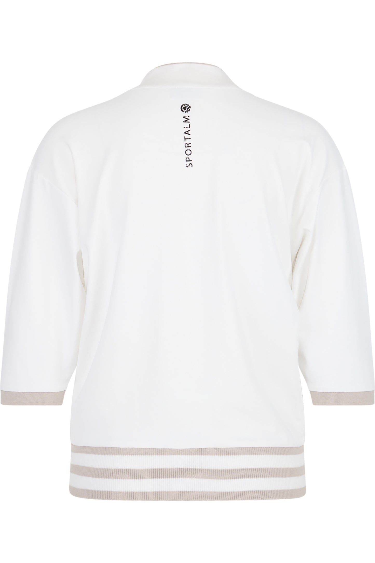 撞色条纹饰边拉链运动上衣