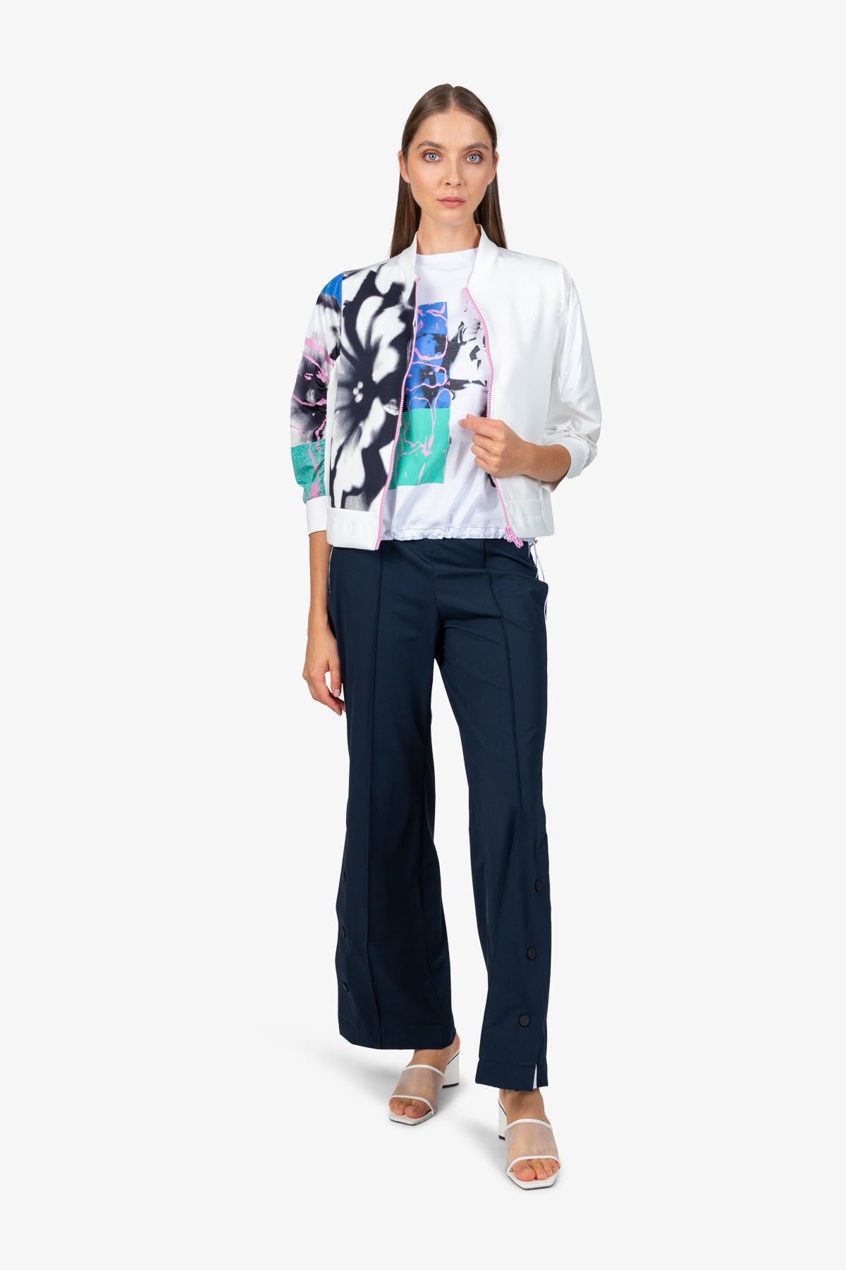 Sweatshirt Jacket with College Collar