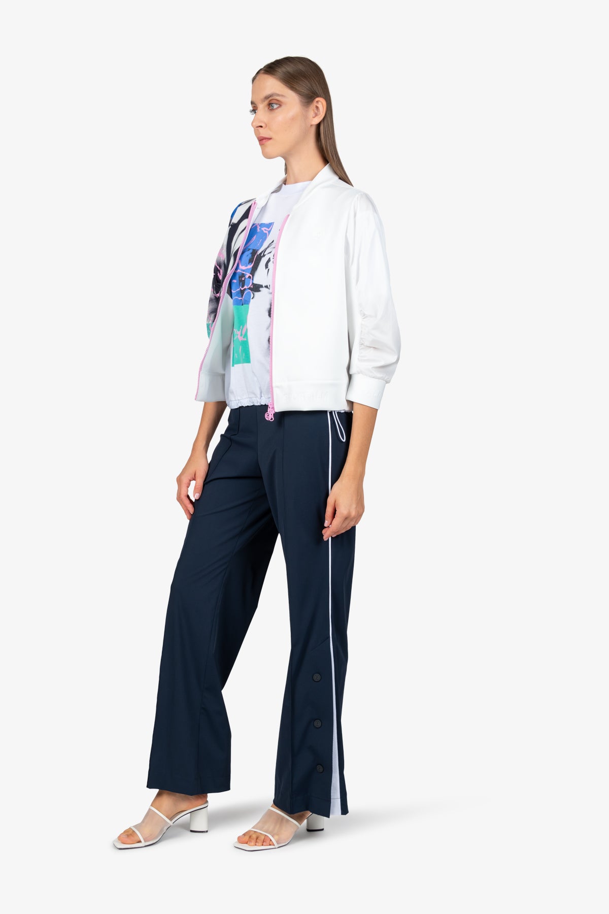 Sweatshirt Jacket with College Collar