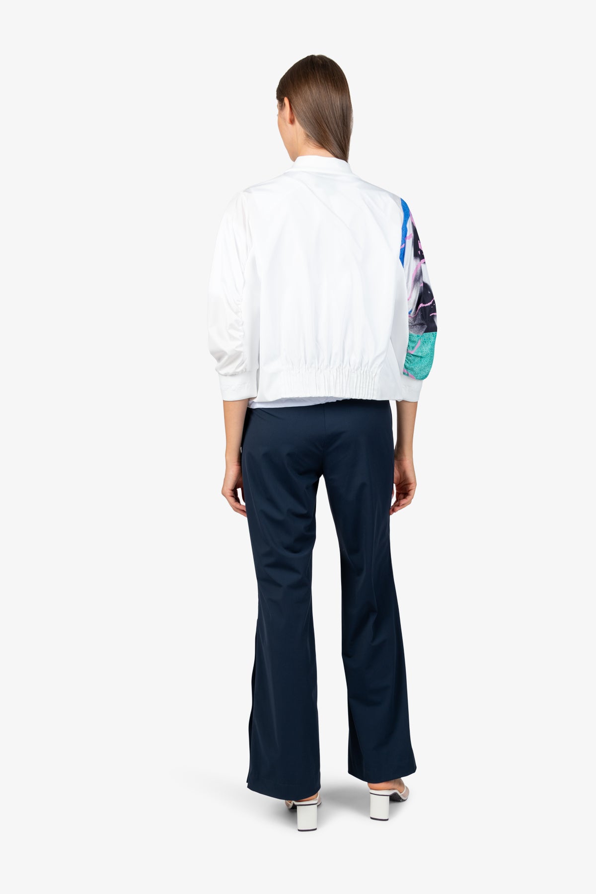 Sweatshirt Jacket with College Collar