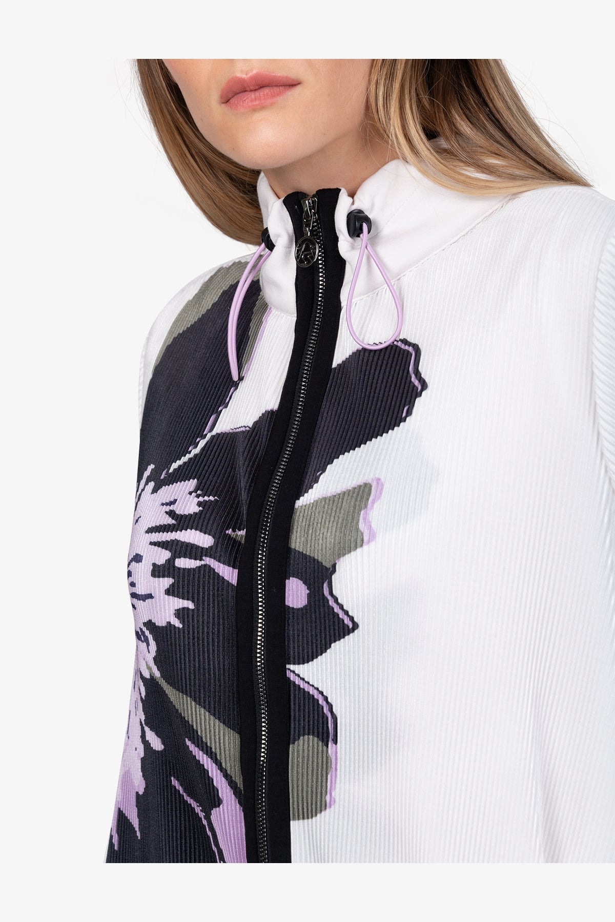 Sweat Jacket with Floral Print