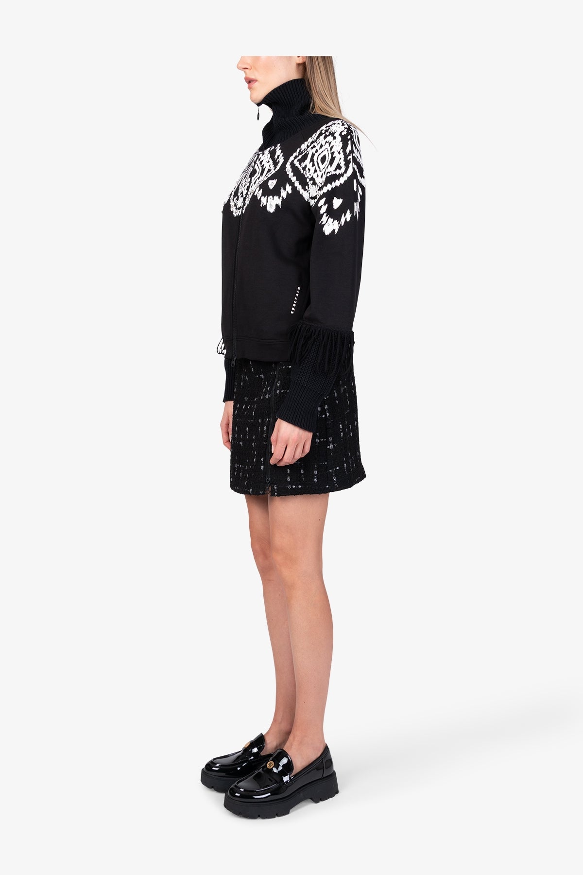 Sweat Jacket with Norwegian Print