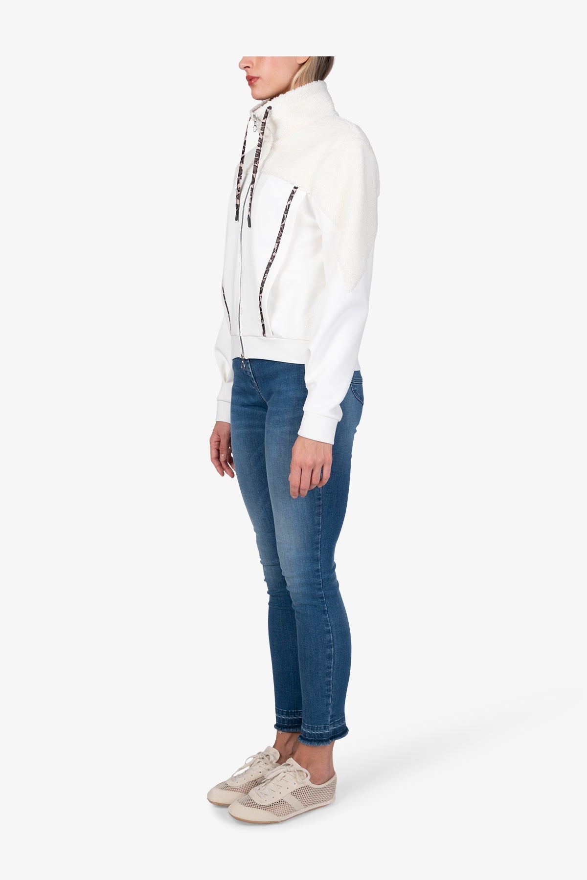 Sweat Jacket with Teddy Fabric