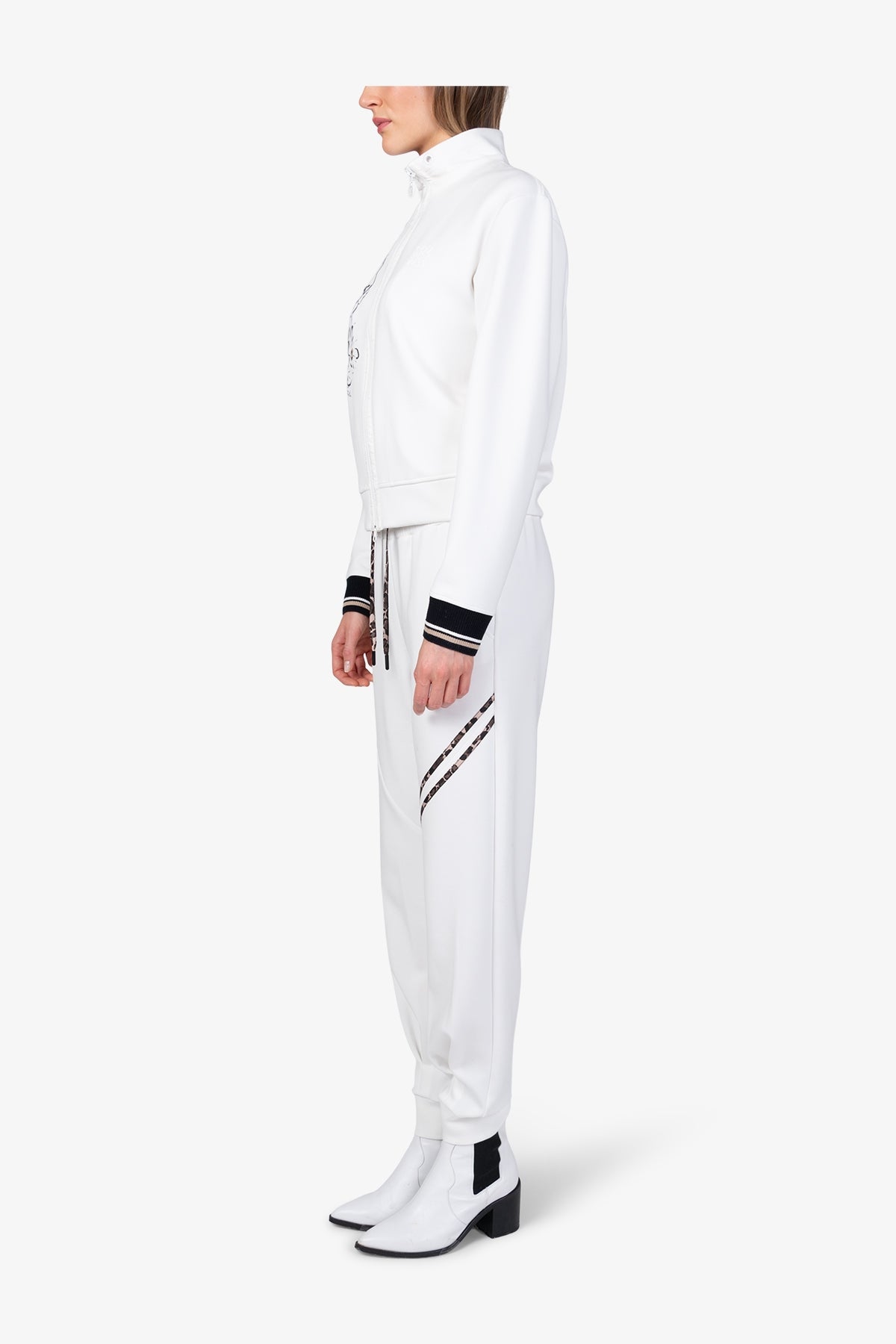 Sweat Jacket with Asymmetric Print