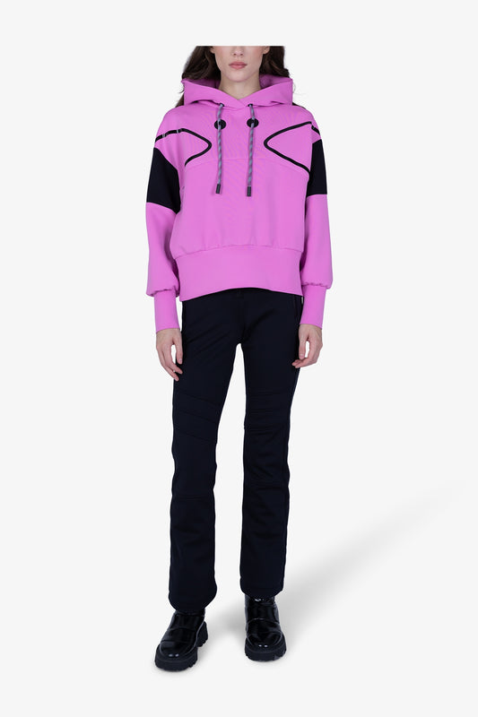 “S"型絎縫圖案連帽衛衣