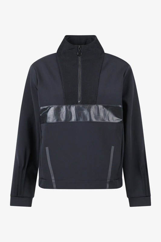 Logo皮革飾邊套頭衫