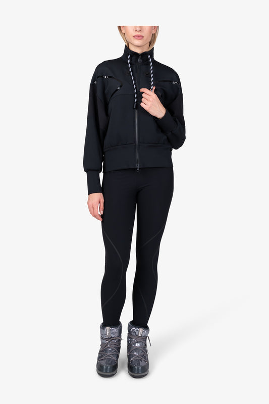 “S"型绗缝图案抽绳立领休闲夹克