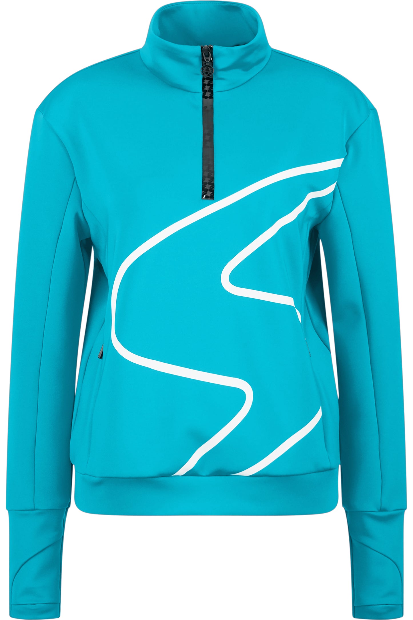 "S"型鐳射圖案拉鏈立領衛衣