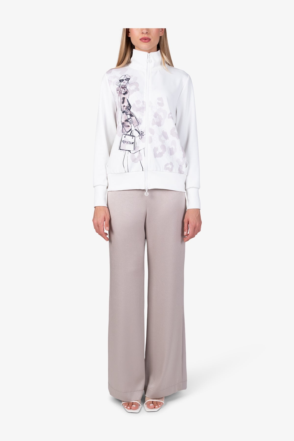 Cotton Sweat Jacket with Print