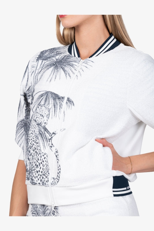 Elegant Blouson Jacket with Cotton
