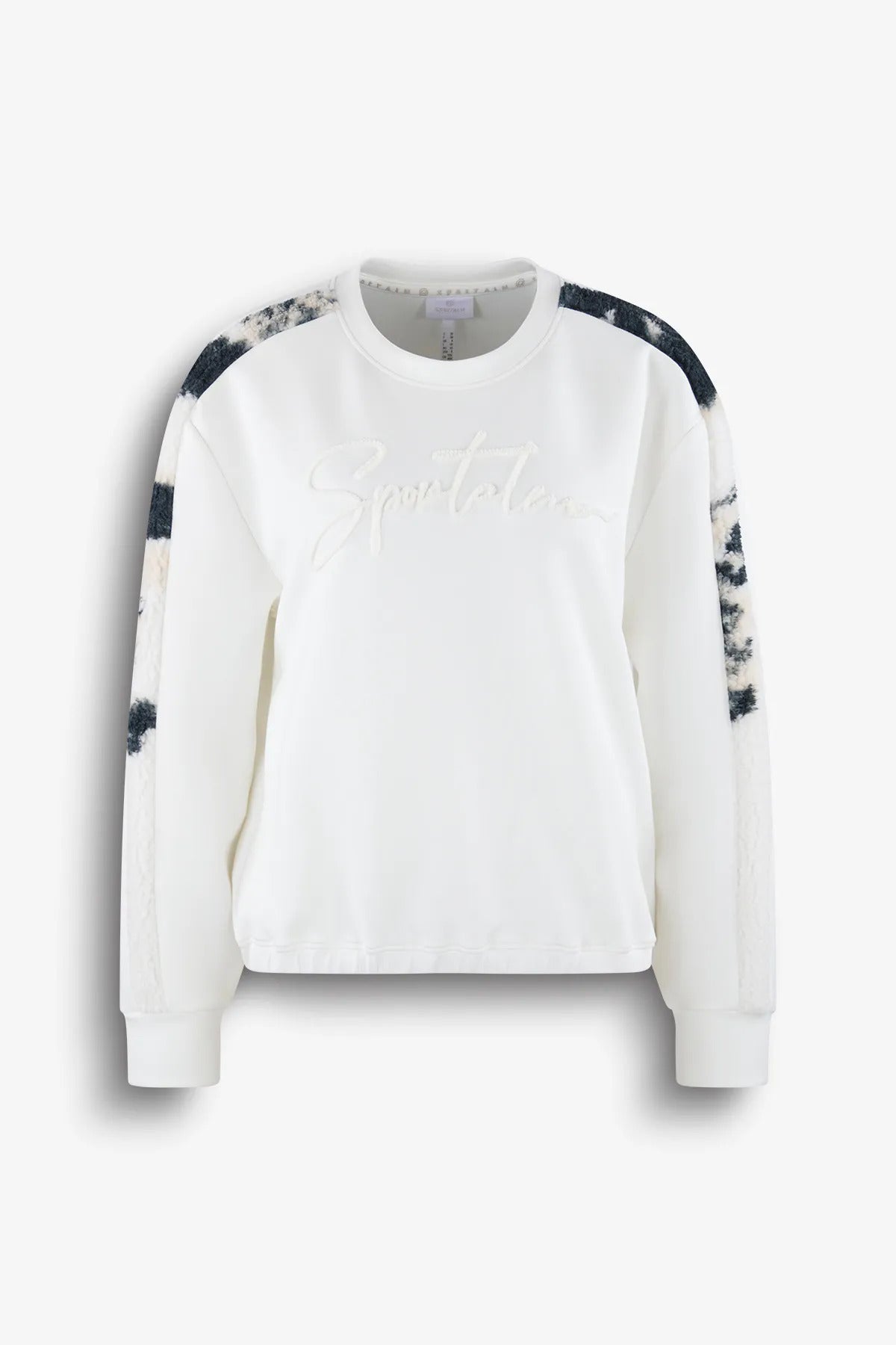 Sweatshirt with Printed Teddy Puzzles on the Sleeve