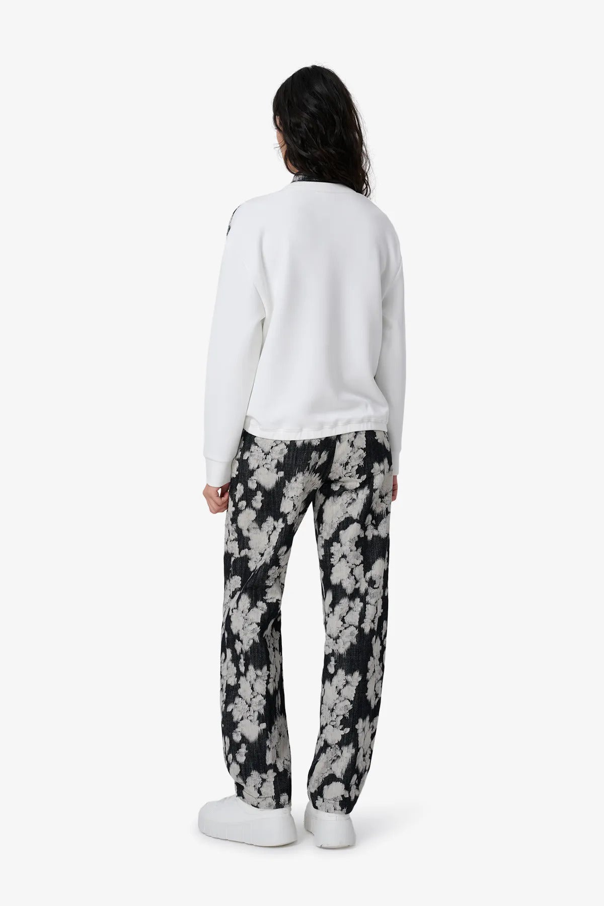 Sweatshirt with Printed Teddy Puzzles on the Sleeve