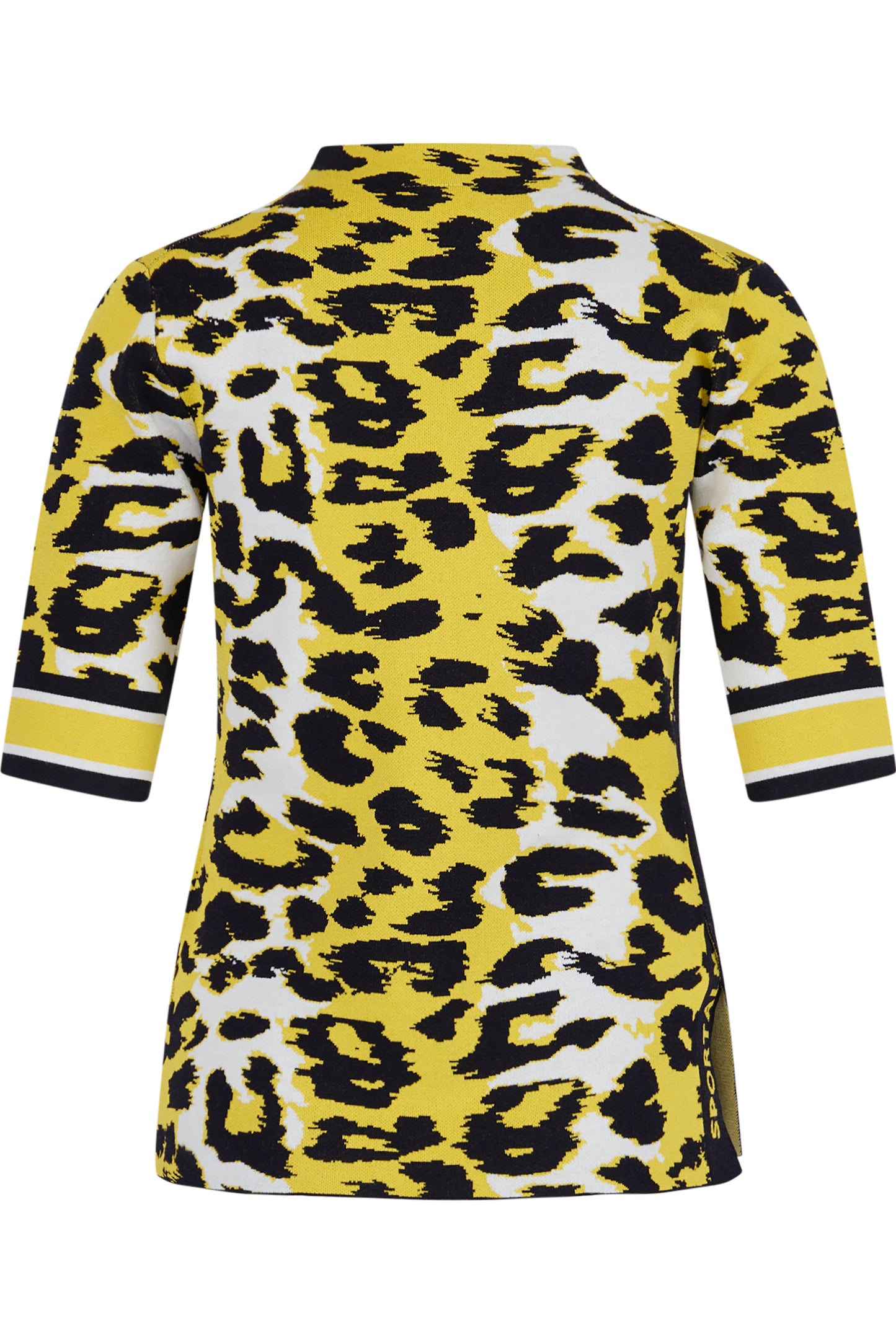 高领豹纹印花上衣