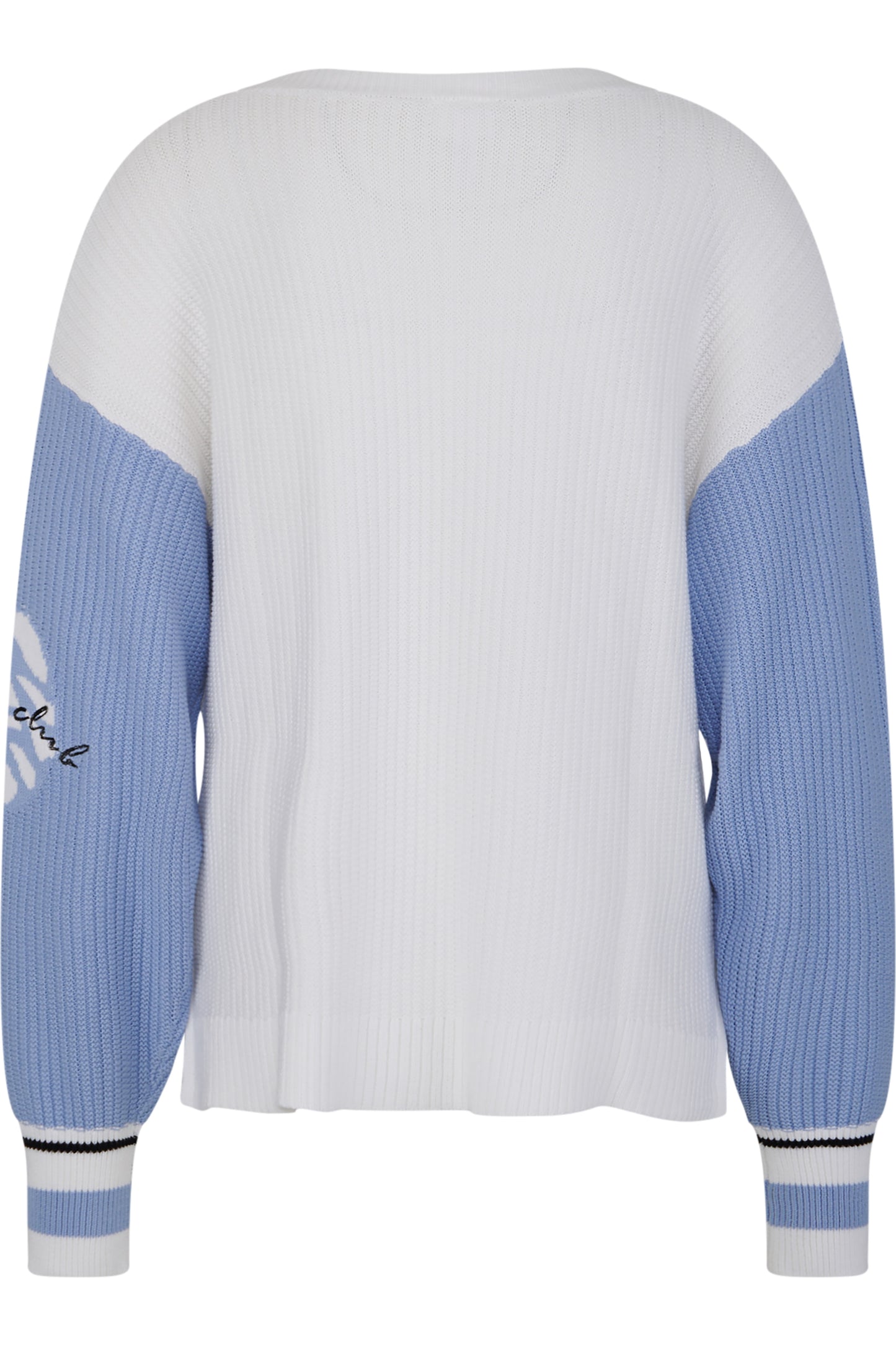 撞色条纹V领针织上衣