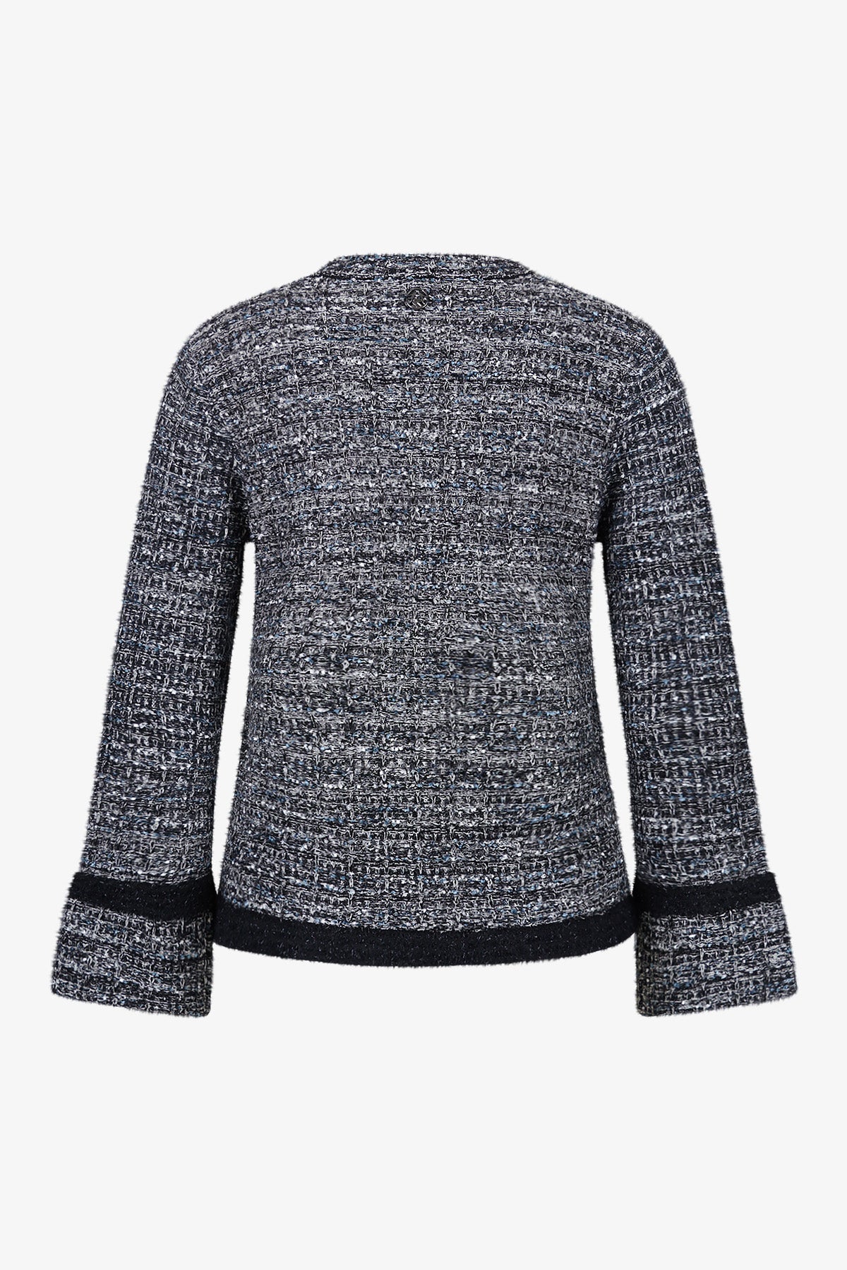 粗花呢效果圆领拉链外套