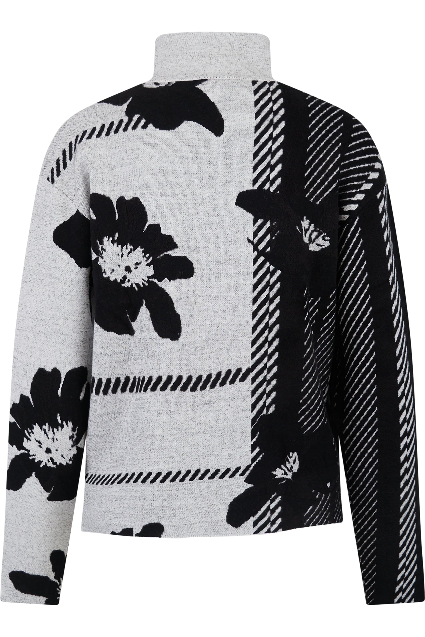 高领提花针织套头衫