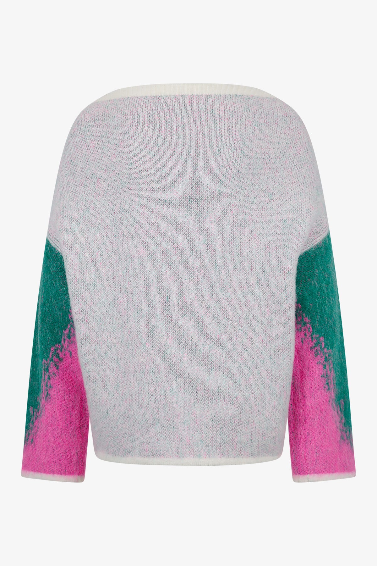 彩色图案船领套头衫