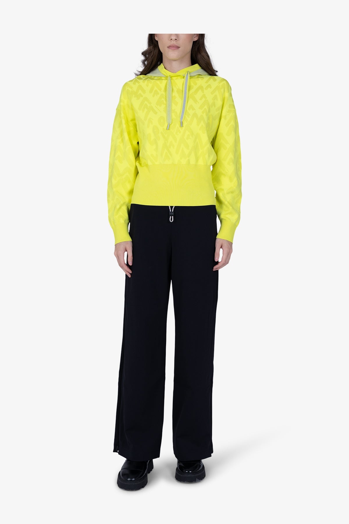 3D提花圖案連帽衛衣