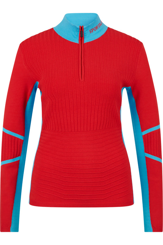 Knitted Sweater with Stand-up Collar