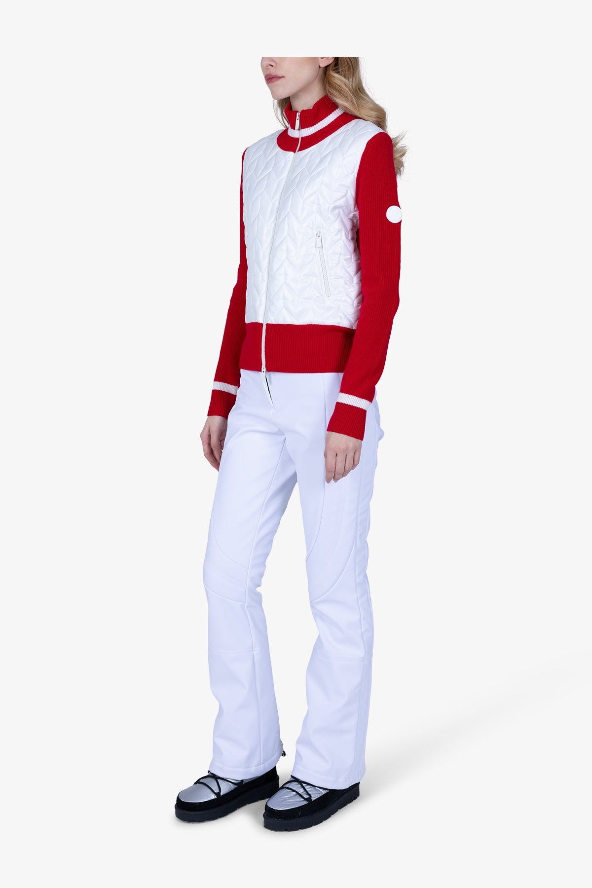 撞色拼接绗缝飞行员夹克