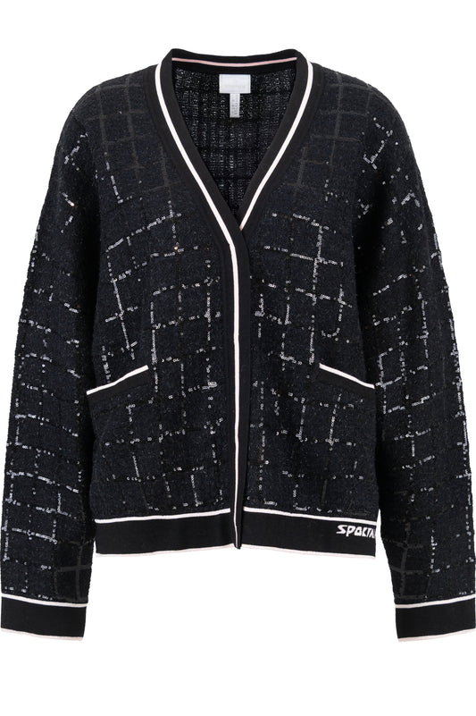 Fancy Wool Knit Jacket with Lurex Yarn