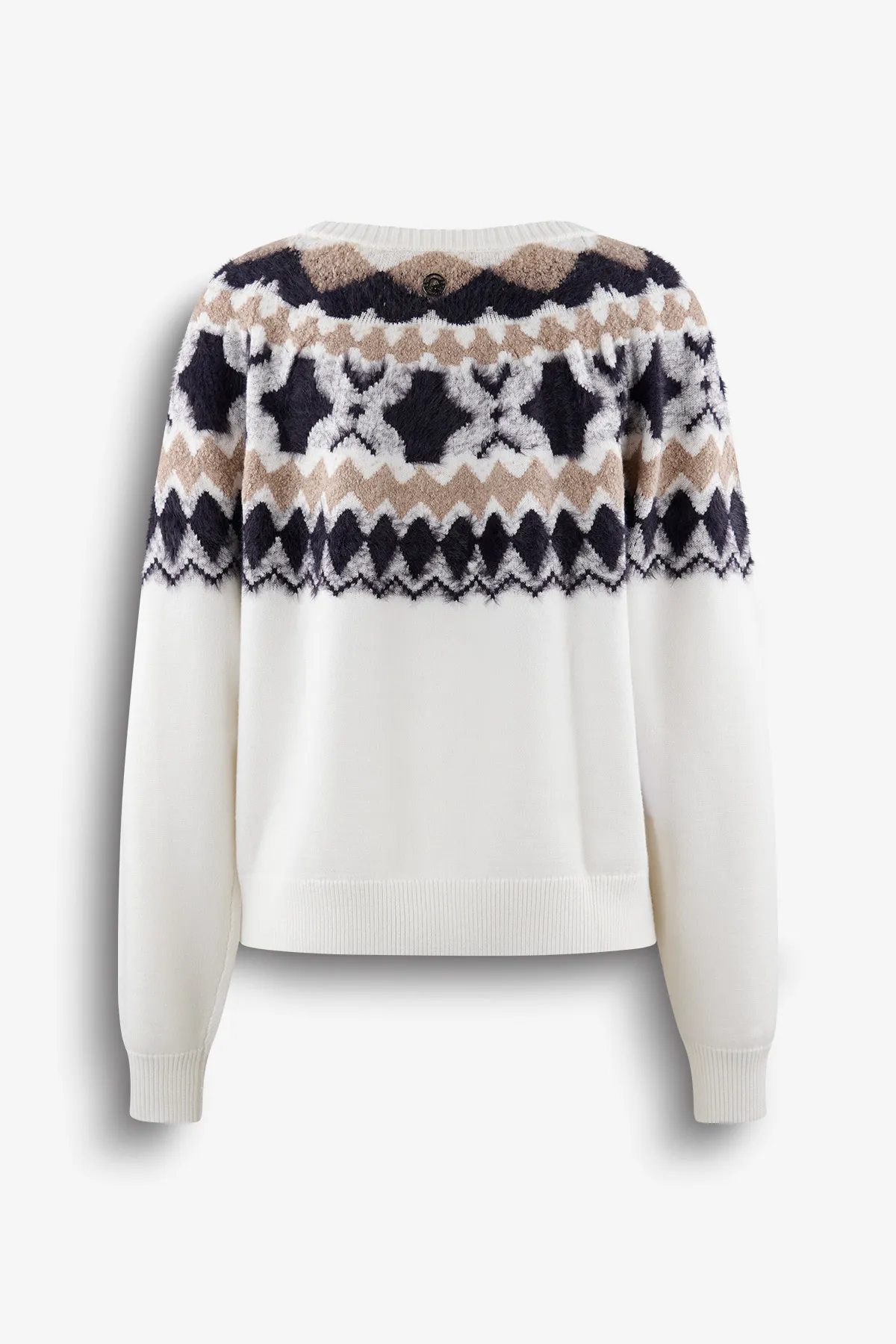 Knit Pullover with 3D Fair Isle Effect