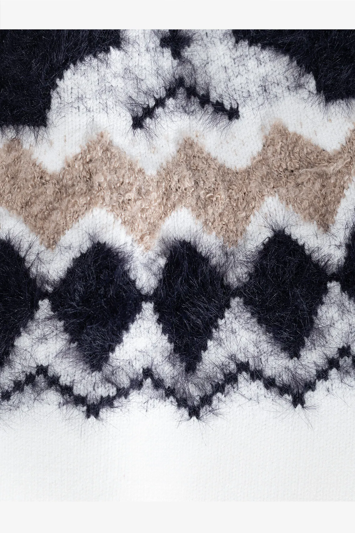 Knit Pullover with 3D Fair Isle Effect