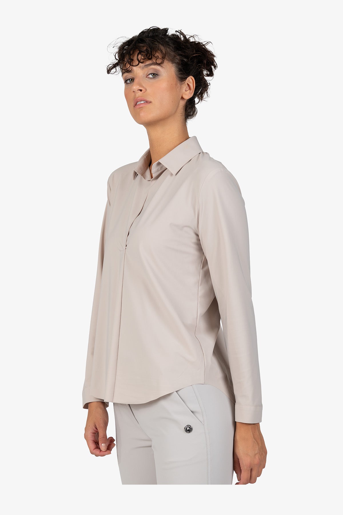 衬衫领套头衬衫