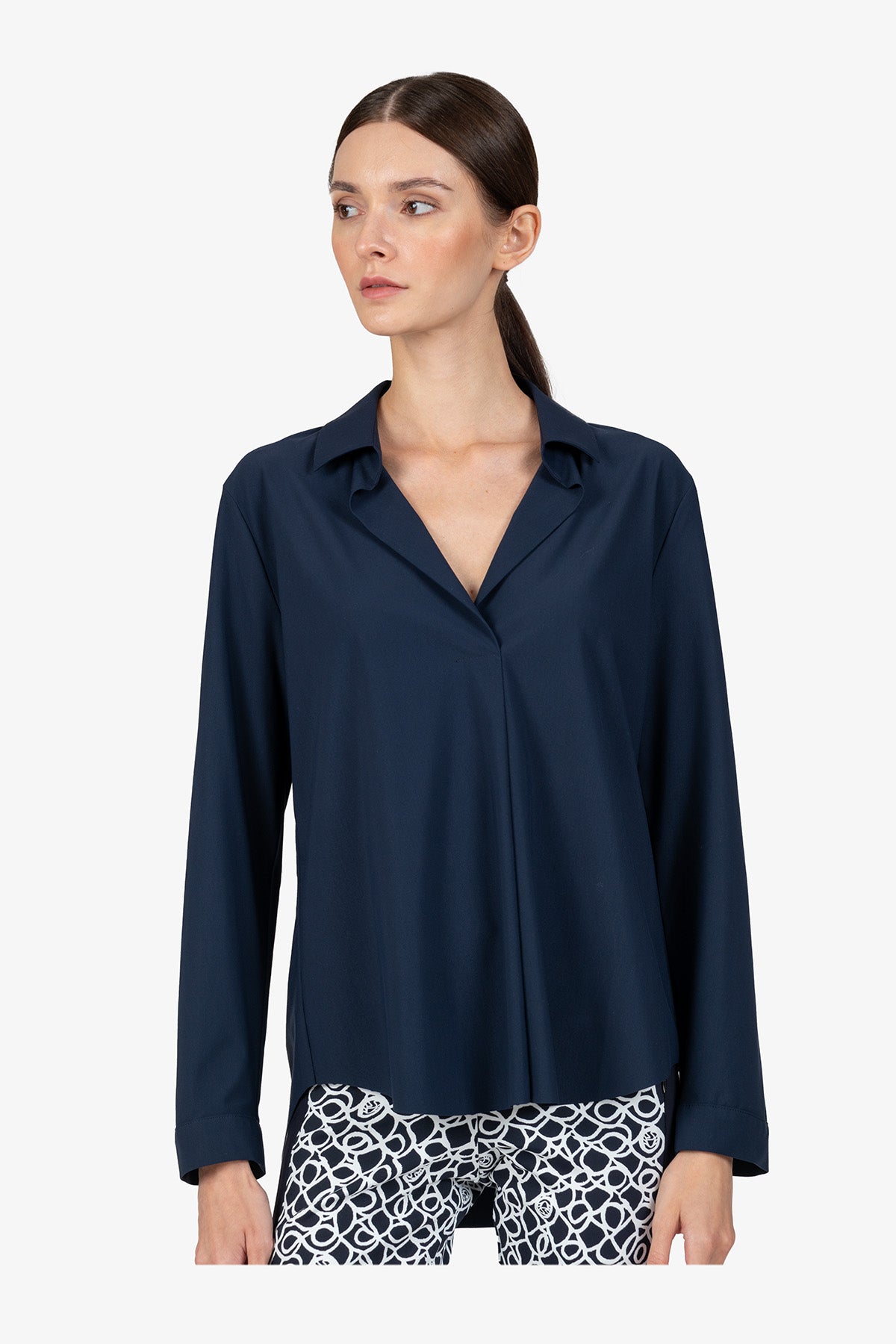 衬衫领套头衬衫