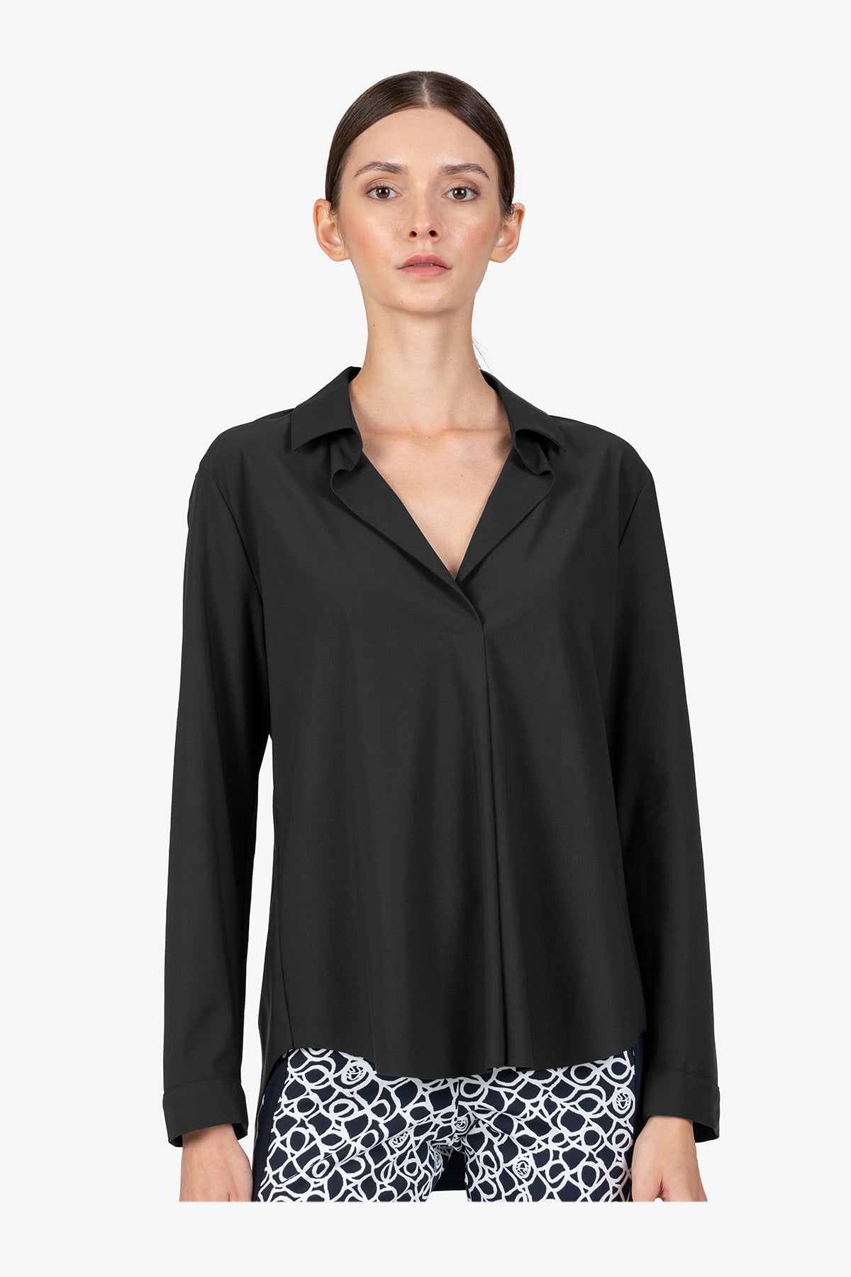 衬衫领套头衬衫