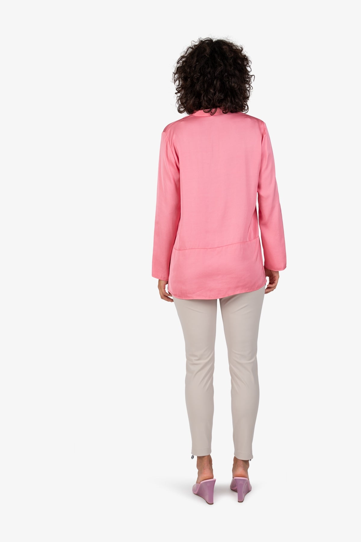 深V小立領長袖上衣