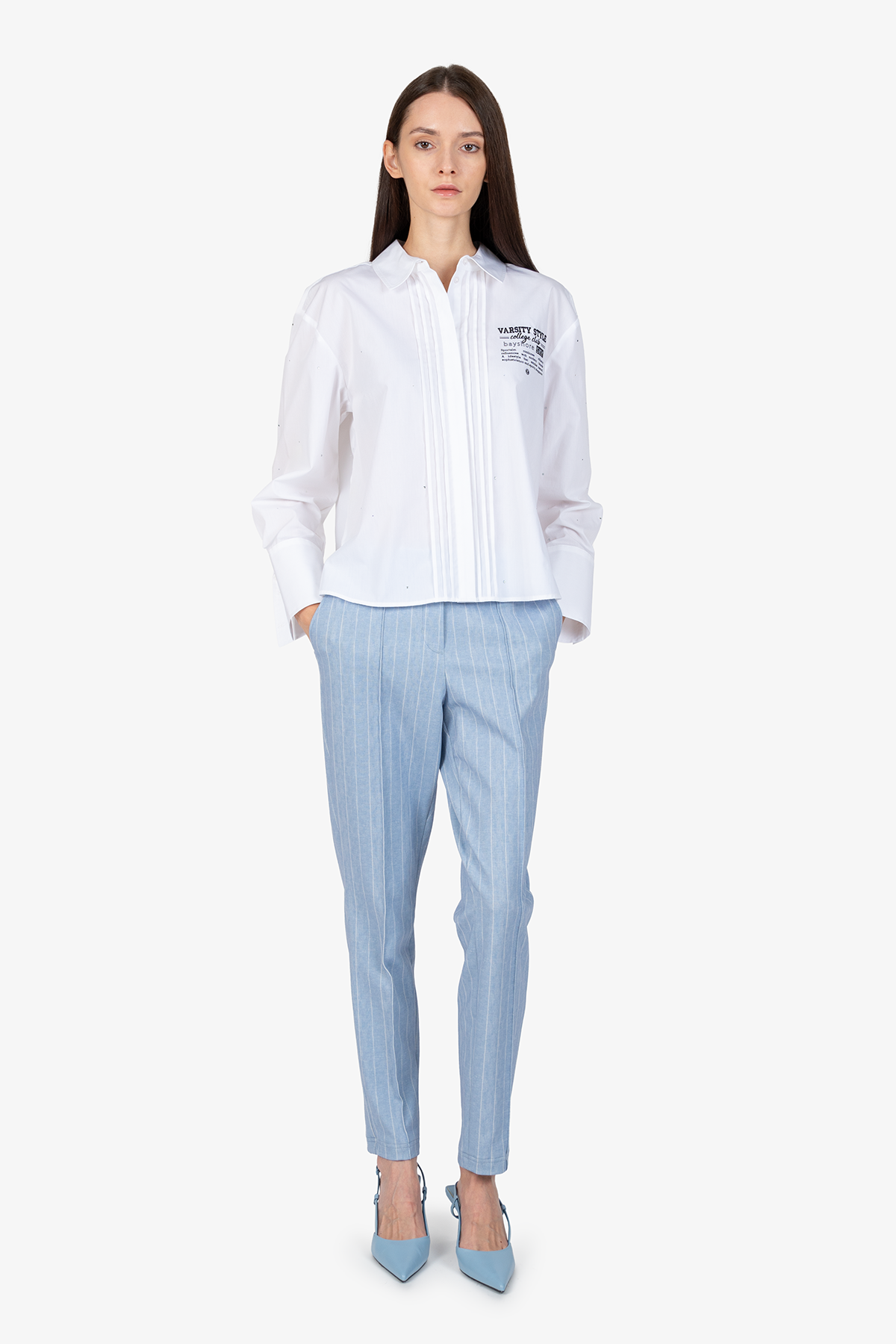 水鑽裝飾印字襯衣