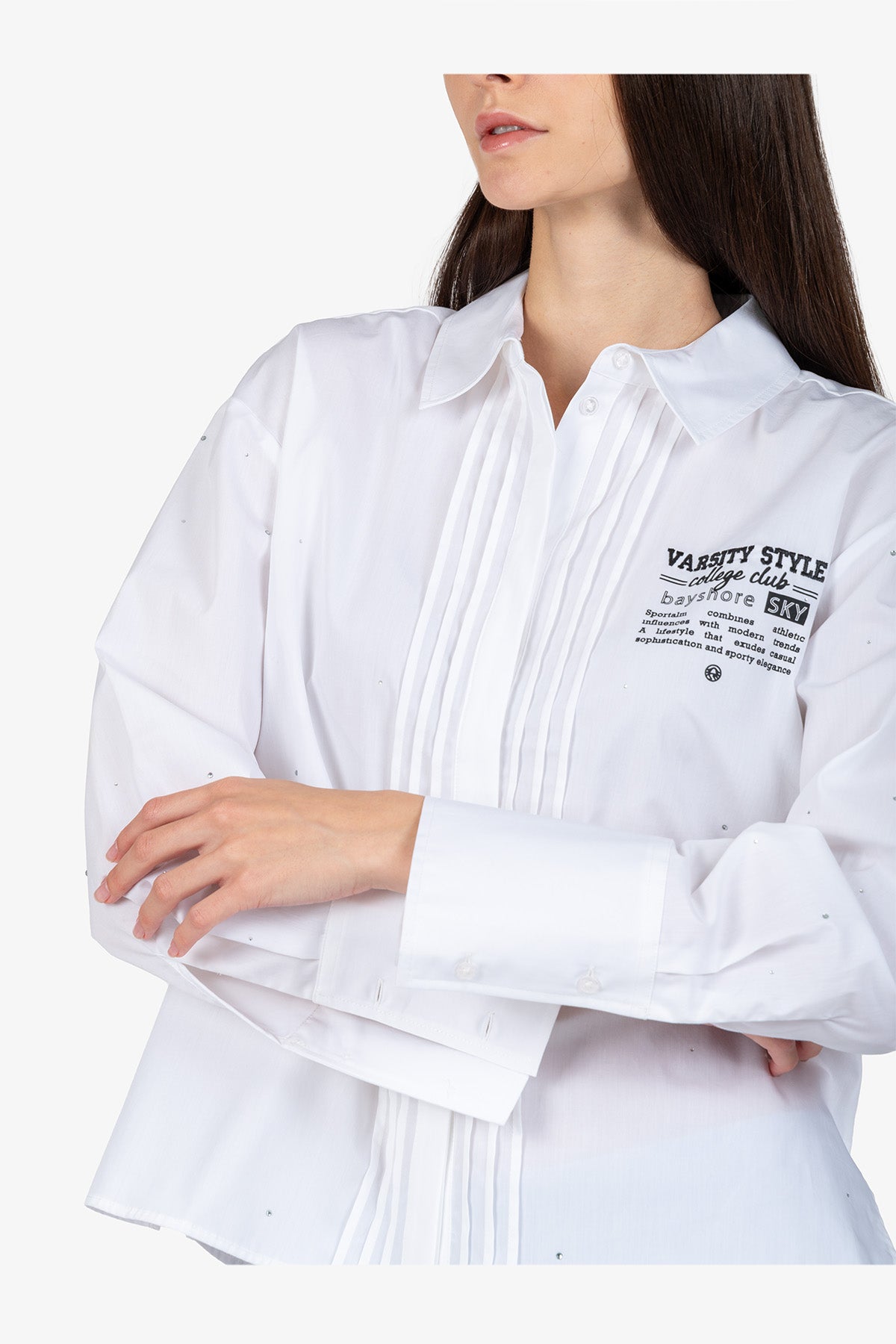 水鑽裝飾印字襯衣