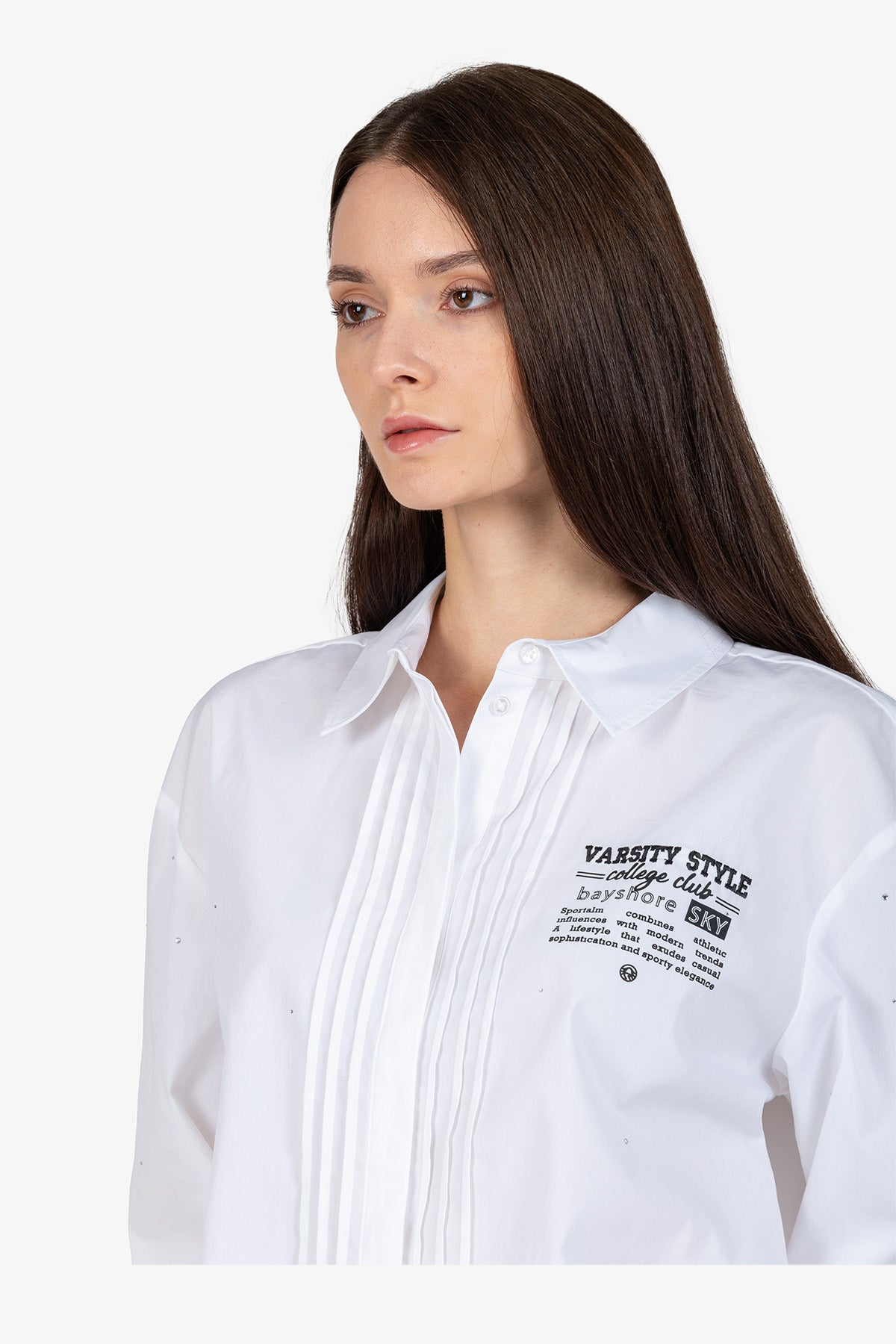 水鑽裝飾印字襯衣